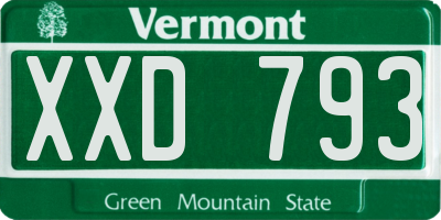 VT license plate XXD793