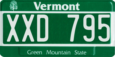 VT license plate XXD795