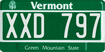 VT license plate XXD797