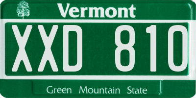 VT license plate XXD810