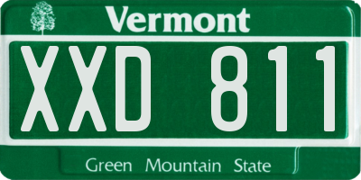 VT license plate XXD811