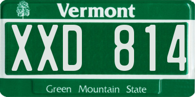 VT license plate XXD814