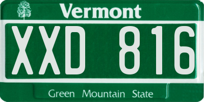 VT license plate XXD816