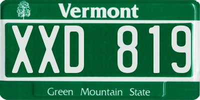 VT license plate XXD819