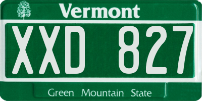 VT license plate XXD827