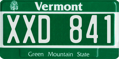 VT license plate XXD841