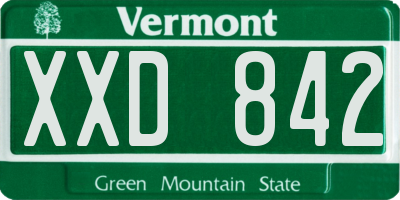 VT license plate XXD842