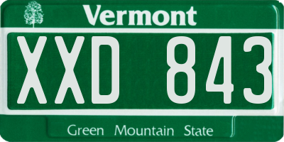 VT license plate XXD843