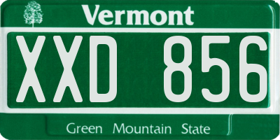 VT license plate XXD856