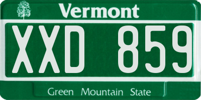VT license plate XXD859