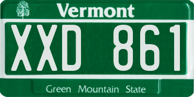 VT license plate XXD861