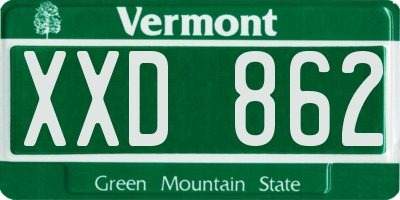 VT license plate XXD862