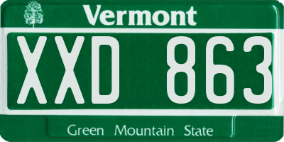 VT license plate XXD863