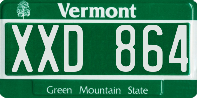 VT license plate XXD864