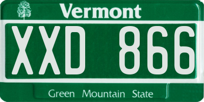 VT license plate XXD866