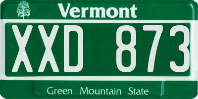 VT license plate XXD873
