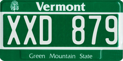 VT license plate XXD879