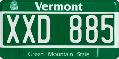 VT license plate XXD885