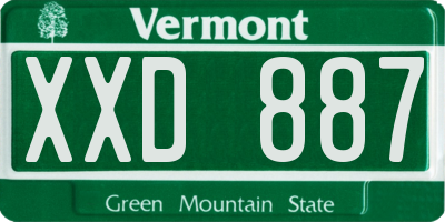 VT license plate XXD887