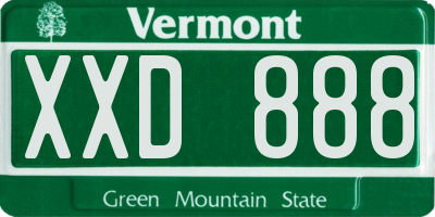 VT license plate XXD888