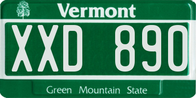 VT license plate XXD890