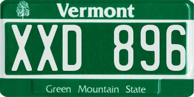 VT license plate XXD896