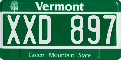 VT license plate XXD897