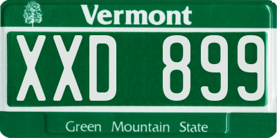 VT license plate XXD899
