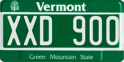 VT license plate XXD900