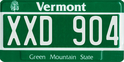 VT license plate XXD904