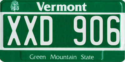 VT license plate XXD906