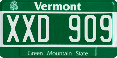 VT license plate XXD909