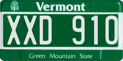 VT license plate XXD910