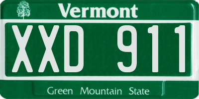 VT license plate XXD911