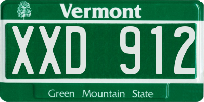 VT license plate XXD912
