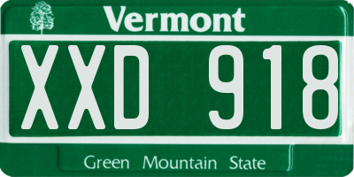 VT license plate XXD918