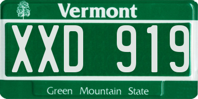 VT license plate XXD919