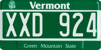 VT license plate XXD924