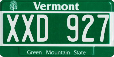 VT license plate XXD927
