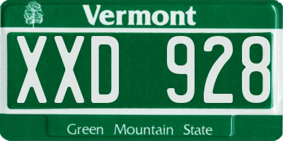 VT license plate XXD928