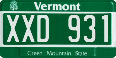 VT license plate XXD931