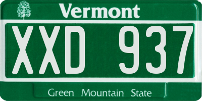 VT license plate XXD937