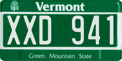 VT license plate XXD941