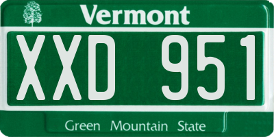VT license plate XXD951