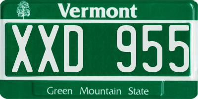 VT license plate XXD955