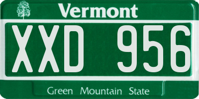 VT license plate XXD956