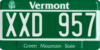 VT license plate XXD957