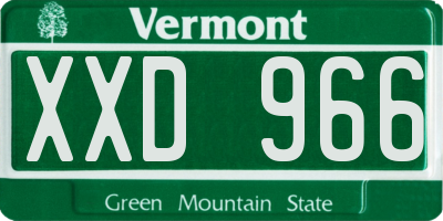 VT license plate XXD966