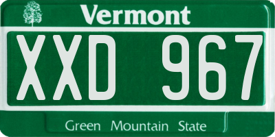 VT license plate XXD967