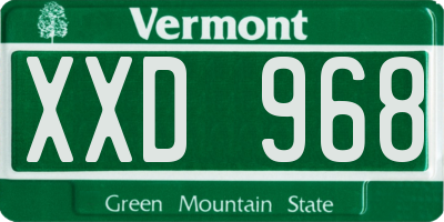 VT license plate XXD968
